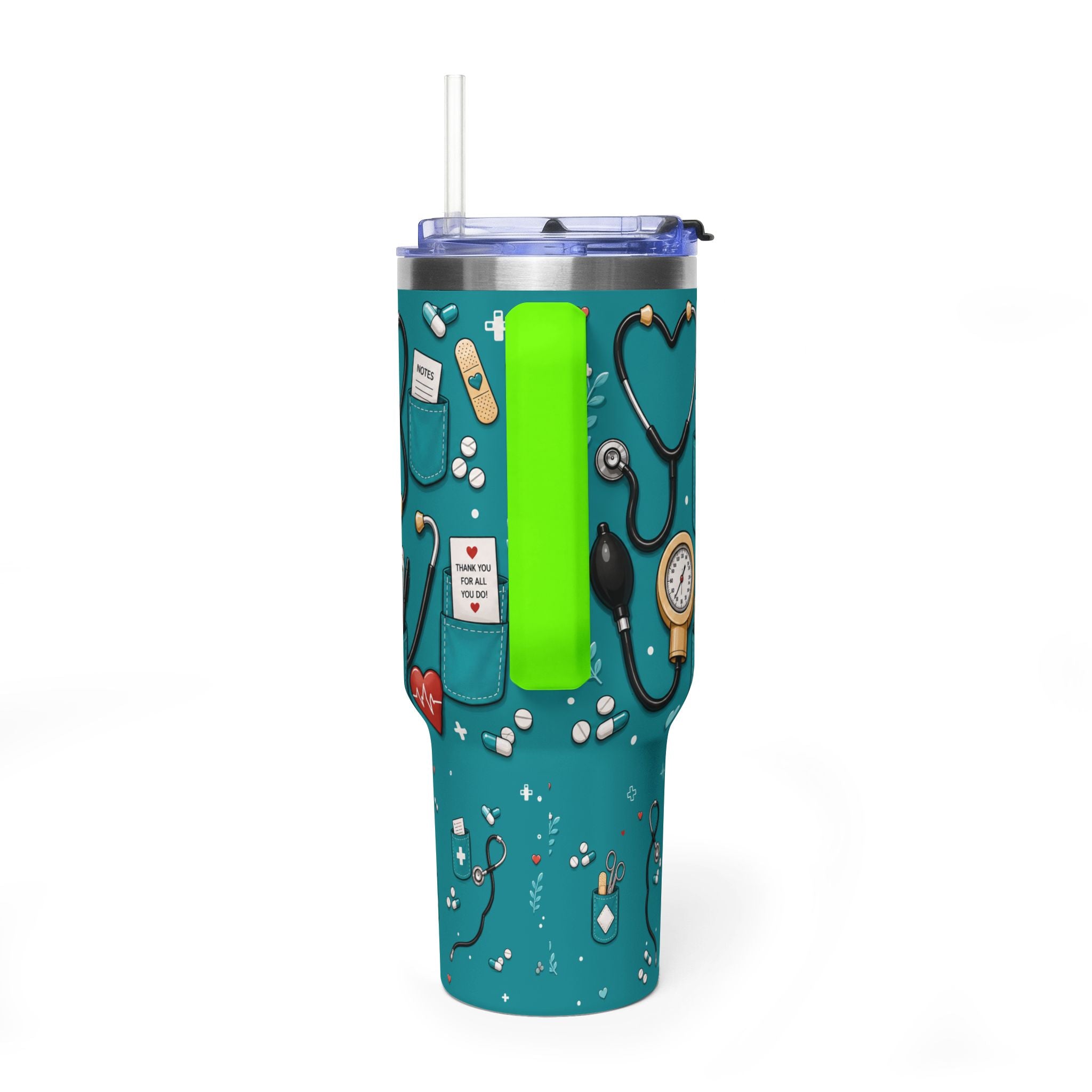 Nurse Nutrition 40oz Vacuum Tumbler – Medical Tools Pattern Insulated Travel Mug