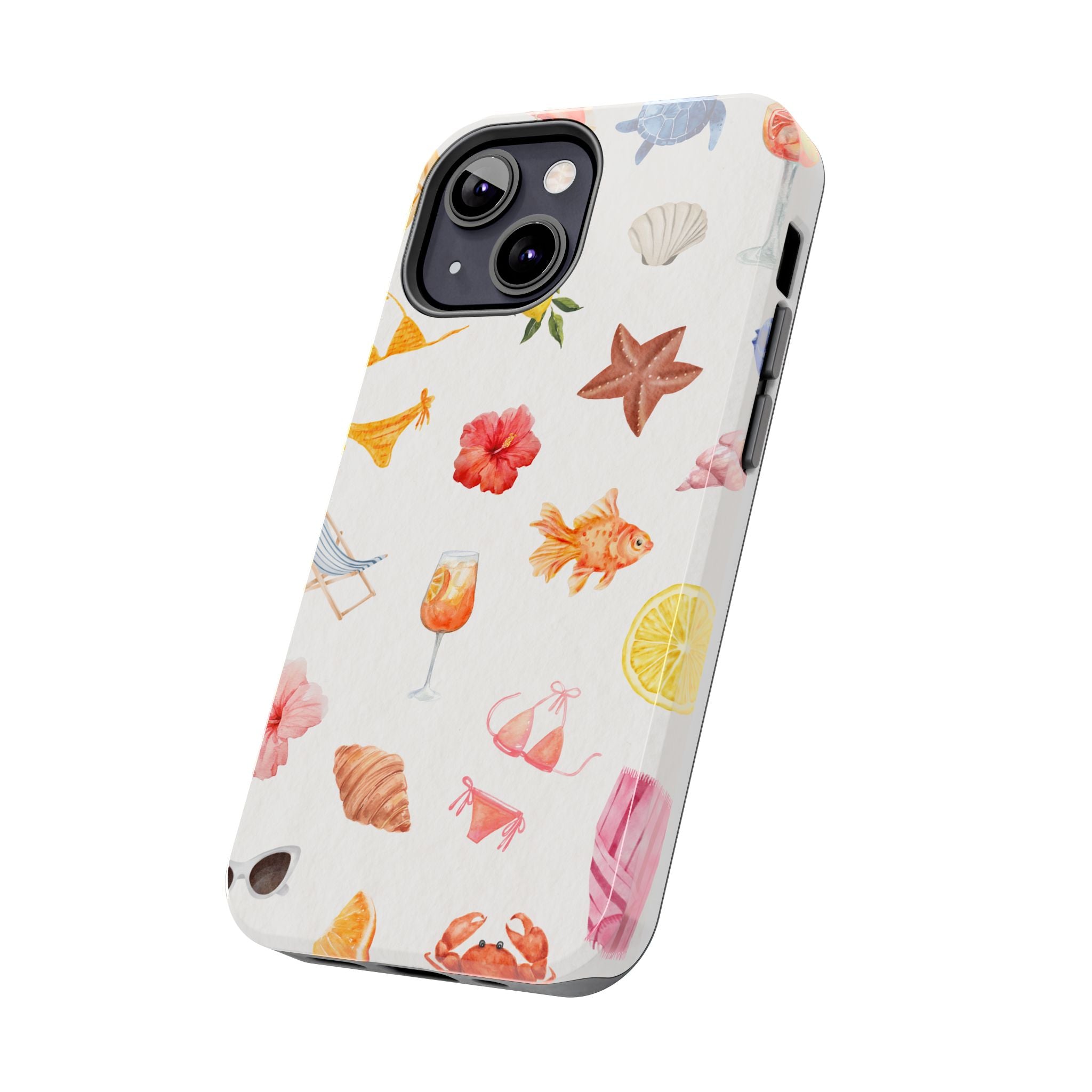 Summer Seashells Pattern Tough Phone Case — Beach Vacation Phone Cover