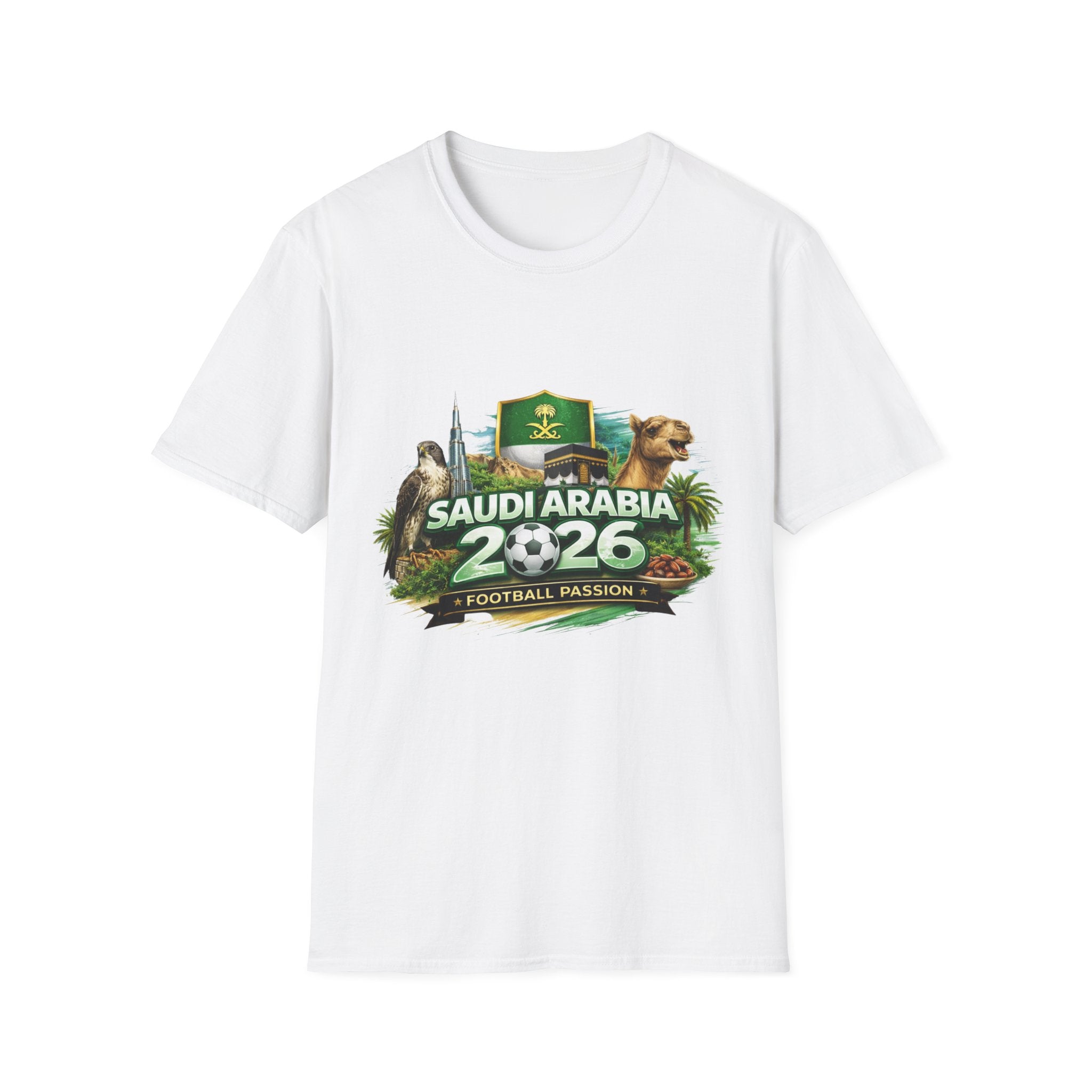 Saudi Arabia 2026 Football T-Shirt – National Flags & Camel Soccer Design