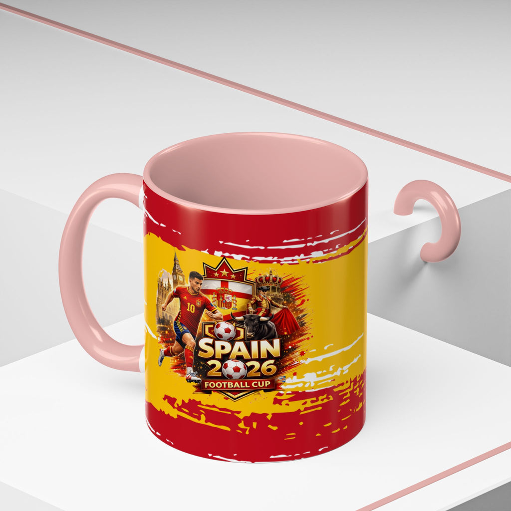 Spanish Flag Accent Coffee Mug – Bold Red & Gold Brushstroke Ceramic Mug