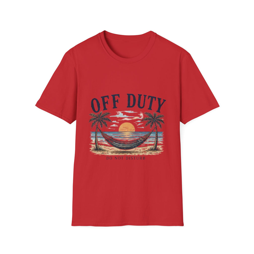 Off Duty Beach unisex T-Shirt — Hammock Sunset Vacation Tee