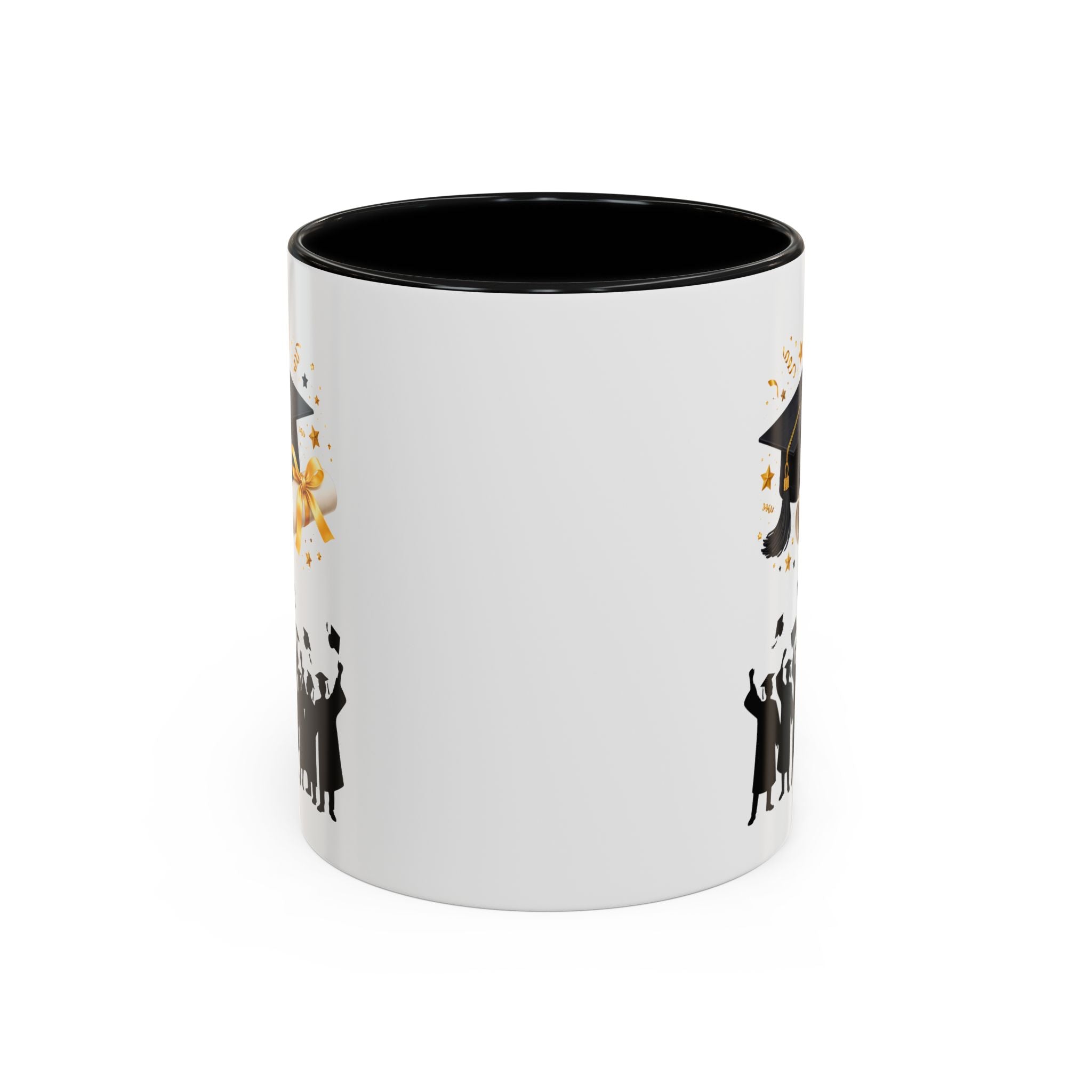 Graduation Celebration Coffee Mug — Cap, Diploma & Tossed Caps Design