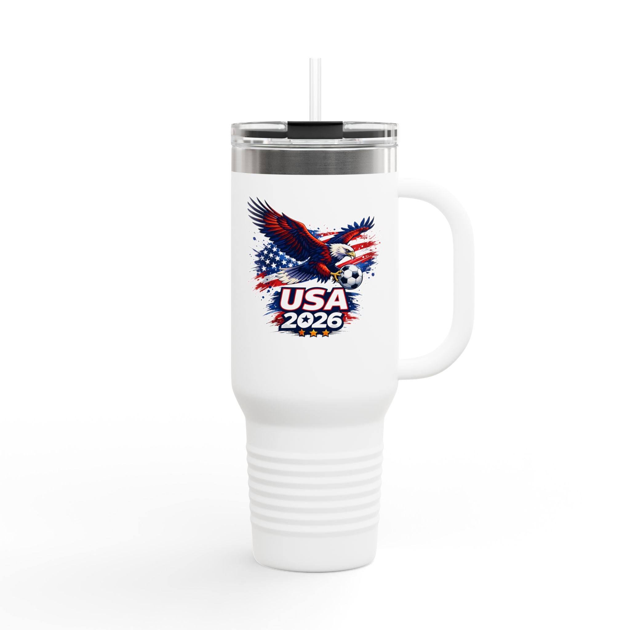 40oz Insulated Travel Mug — Patriotic USA 2026 Eagle Design