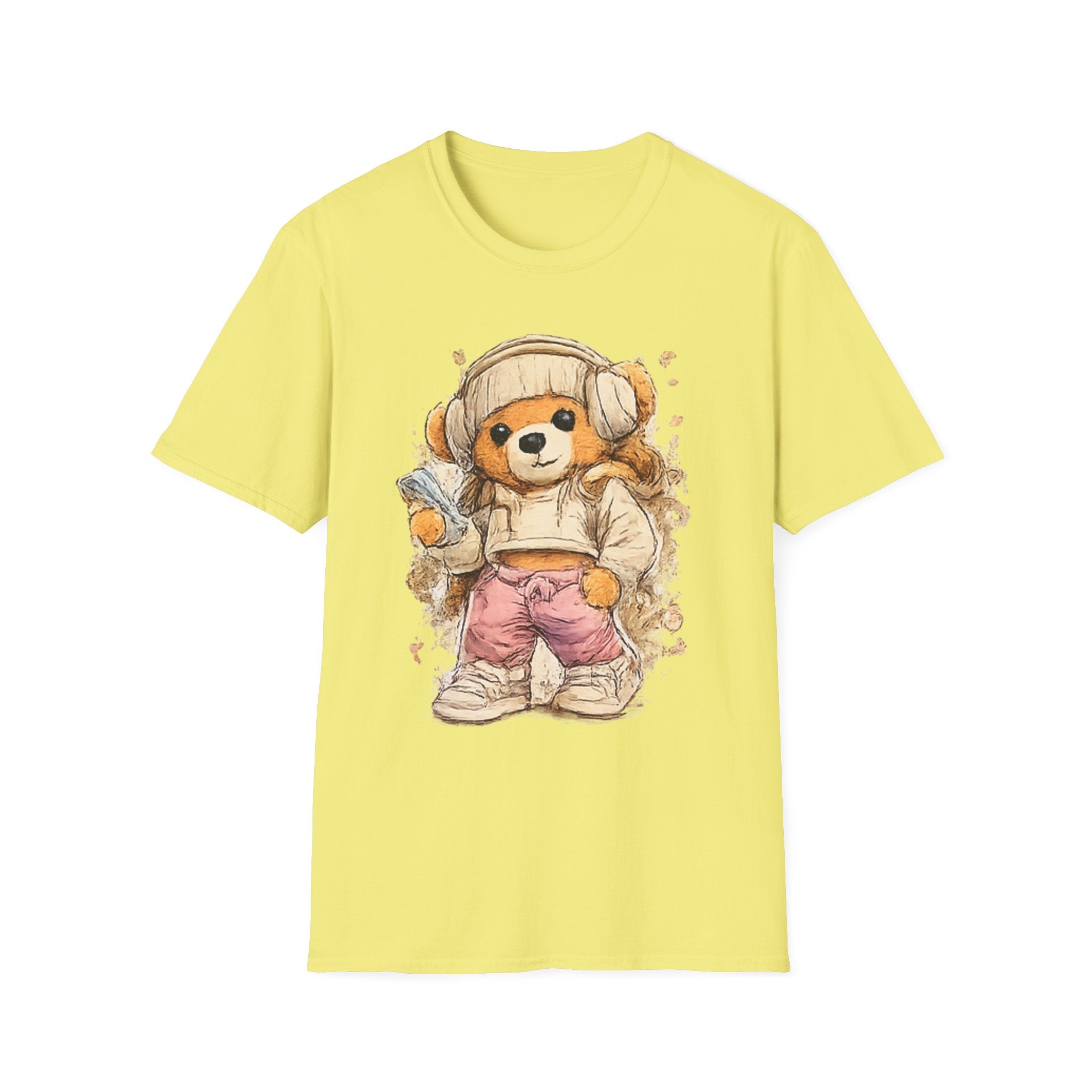 Cute Bear in Cozy  with headphone Outfit T-Shirt