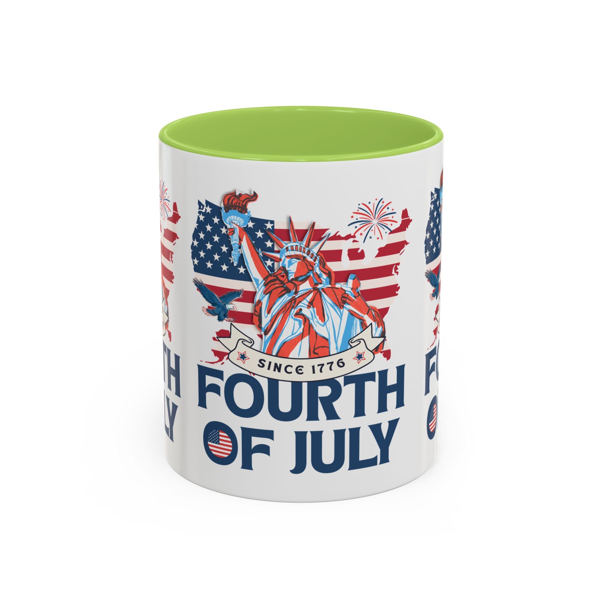 Fourth of July Accent Coffee Mug — Patriotic Statue of Liberty Design (11/15oz)