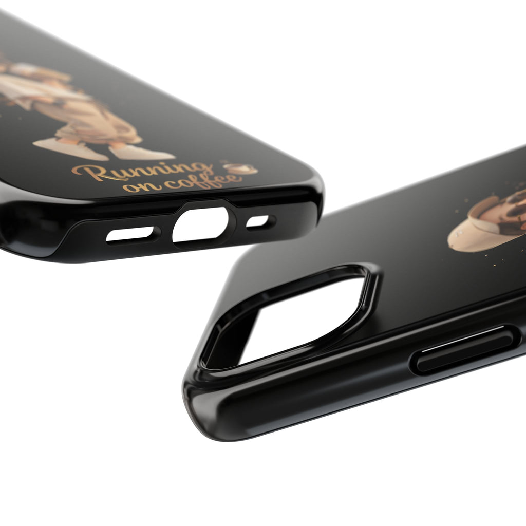 Phone Case — 'Running on Coffee' Cute Coffee Girl Protective Case