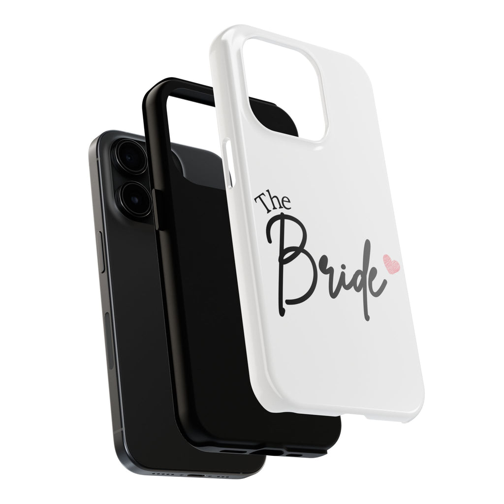 Bride Tough Phone Case — "The Bride" Script with Pink Heart | Bachelorette & Wedding Accessory