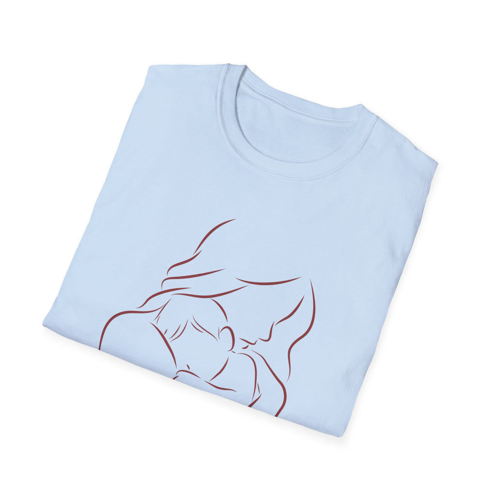 Mother's Day T-Shirt — Minimal Mom and Baby Line Art with "Happy Mother's Day"
