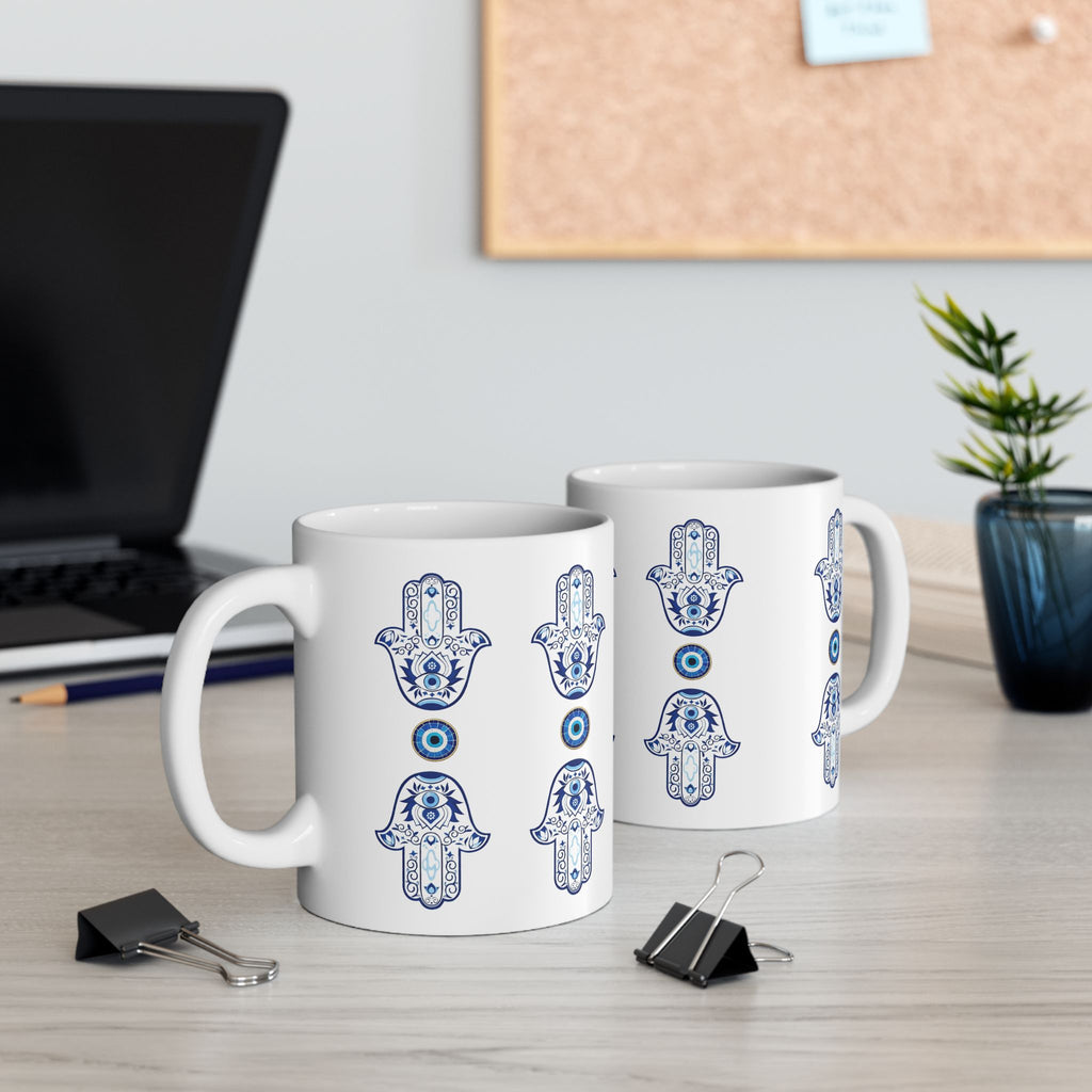Hamsa & Evil Eye Ceramic Mug