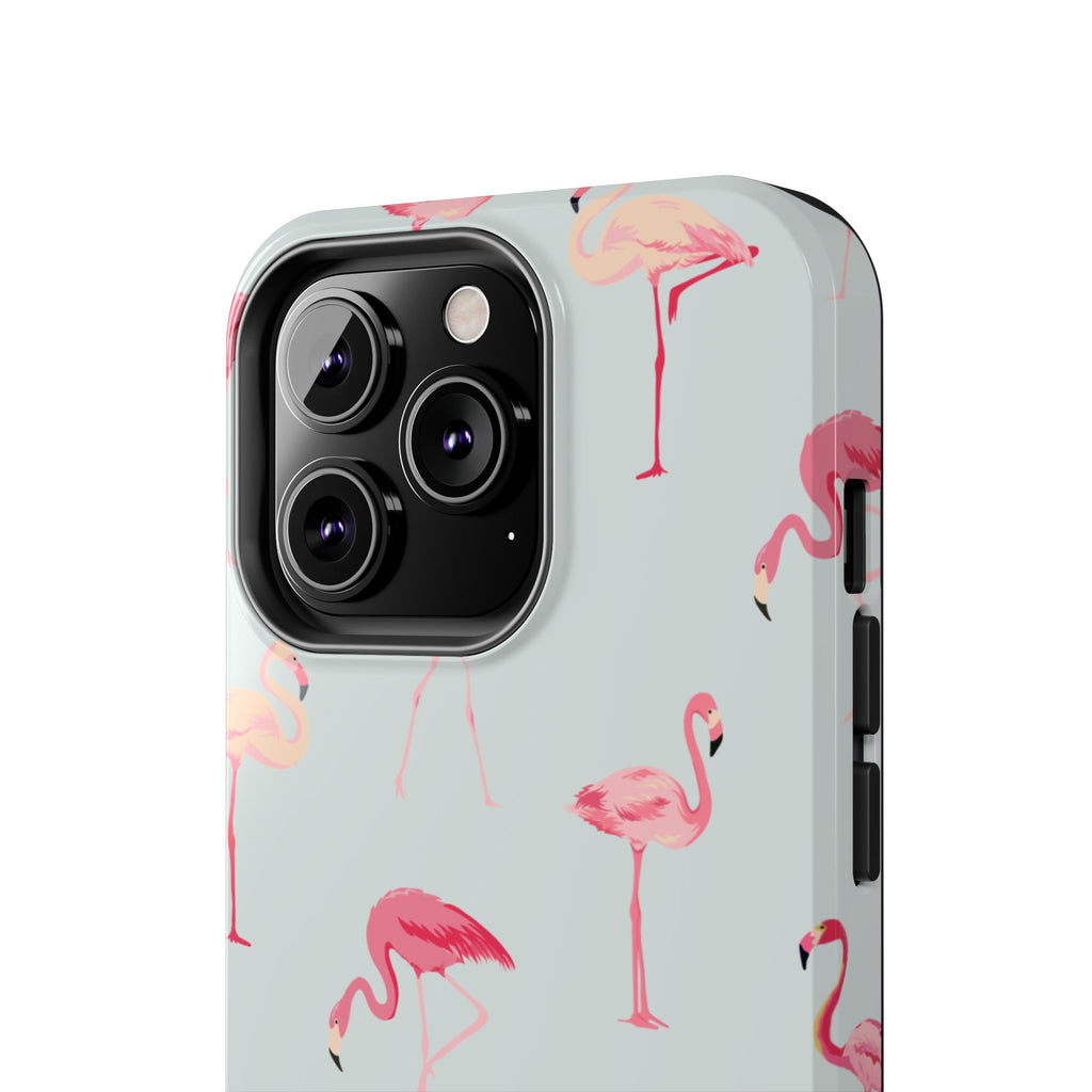 Flamingo Pattern Tough Phone Case — Cute Pink Birds Protective Phone Cover