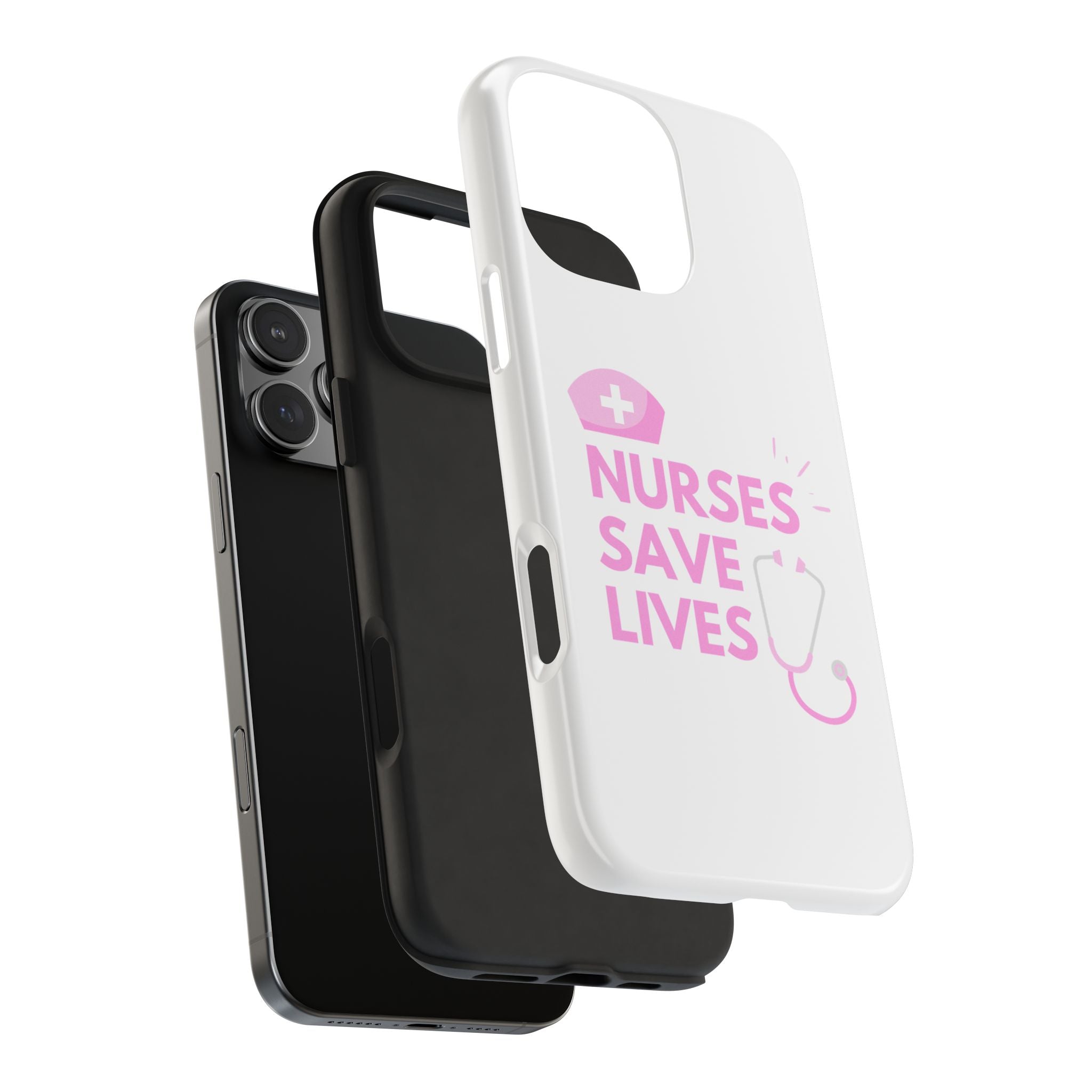 Tough Phone Case — 'Nurses Save Lives' Pink Stethoscope Design