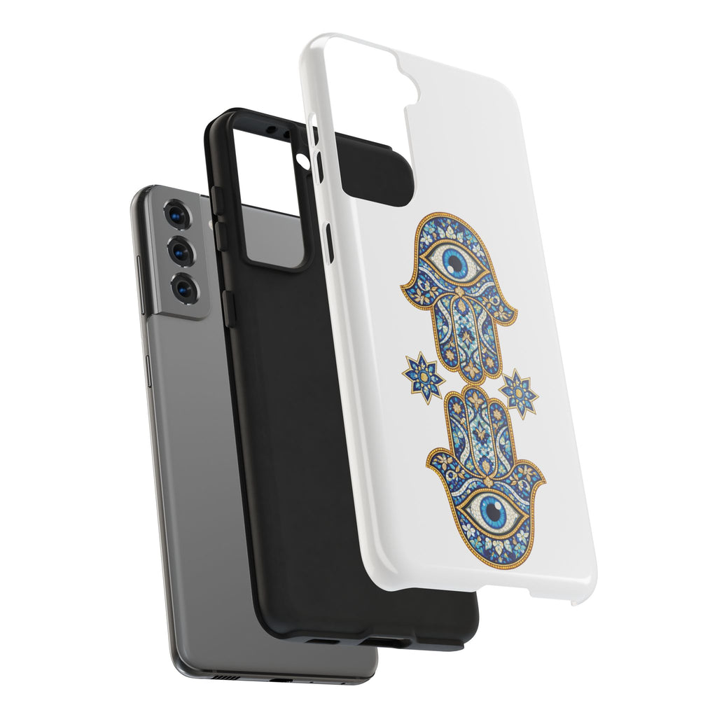 Hamsa Eye Tough Phone Case — Blue Mosaic Protective Phone Cover