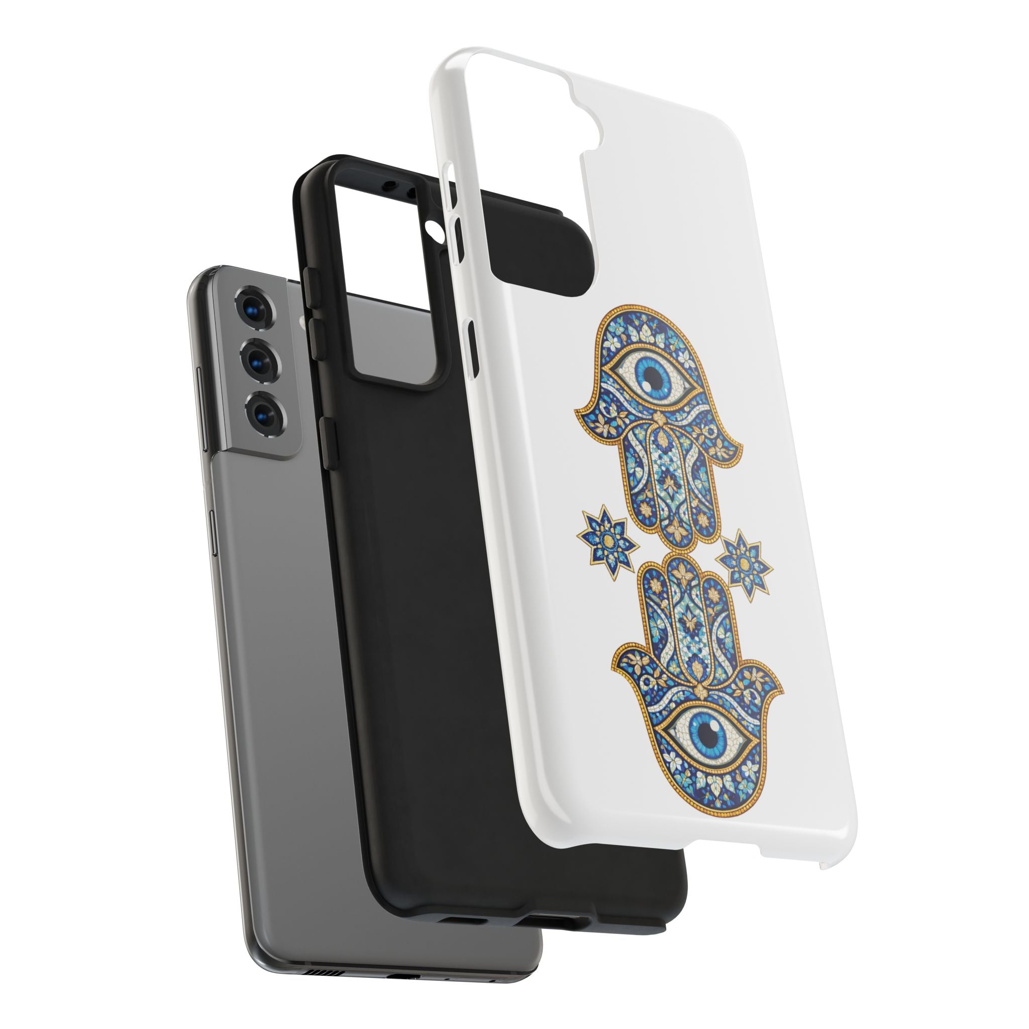 Hamsa Eye Tough Phone Case — Blue Mosaic Protective Phone Cover