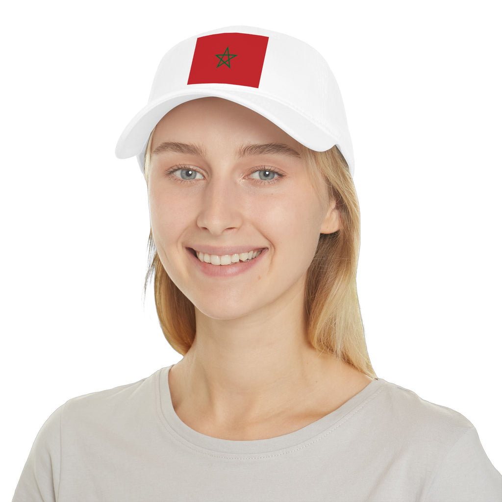 Morocco Flag Low Profile Baseball Cap — Embroidered Moroccan Flag Hat