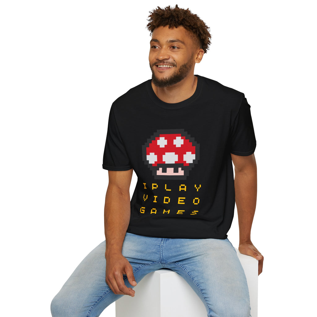 Pixel Mushroom "I Play Video Games" T-Shirt