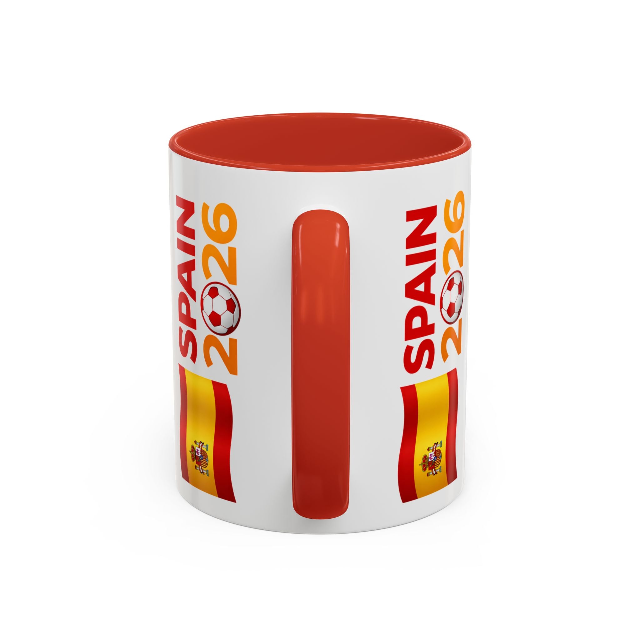 Spain 2026 Soccer Trophy Accent Coffee Mug — Spain Flag Football Fan Gift (11/15oz)
