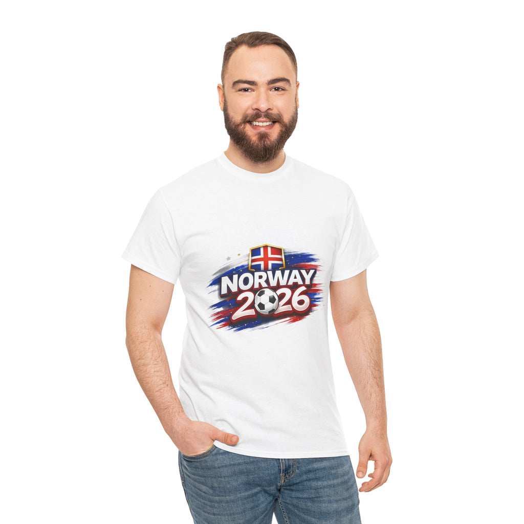 Norway 2026 Football Tee — Norwegian Flag Map Soccer Fan Shirt
