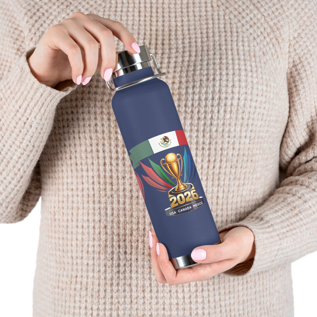 2026 Copa América Mexico Flag Insulated Bottle – 22oz Vacuum Thermos
