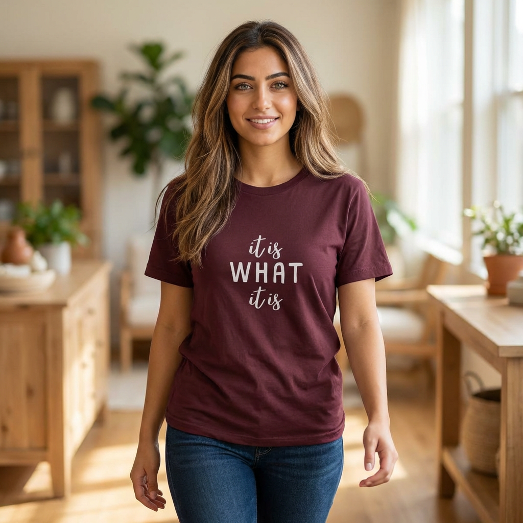 It Is What It Is Tee — Casual Graphic Cotton Crew Shirt