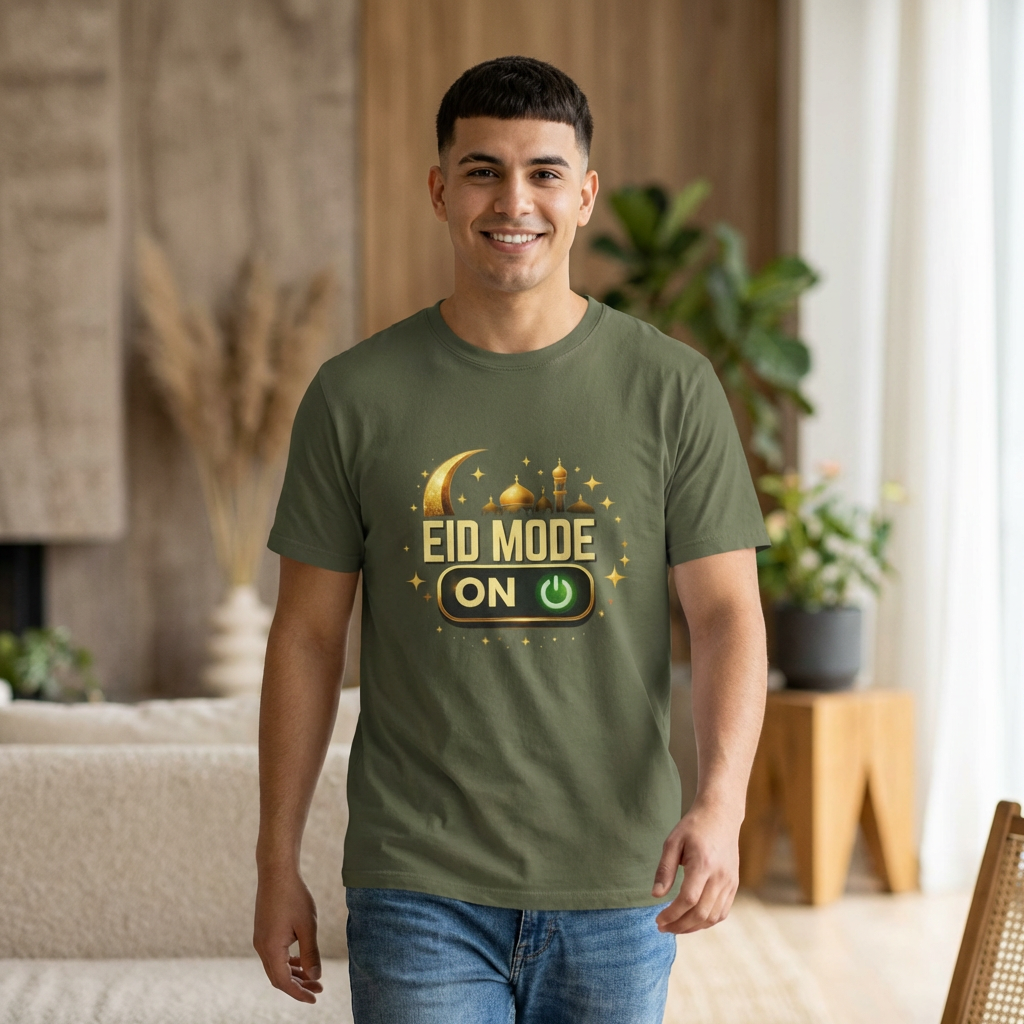 Eid Mode On T-Shirt — Festive Ramadan & Eid Celebration Tee