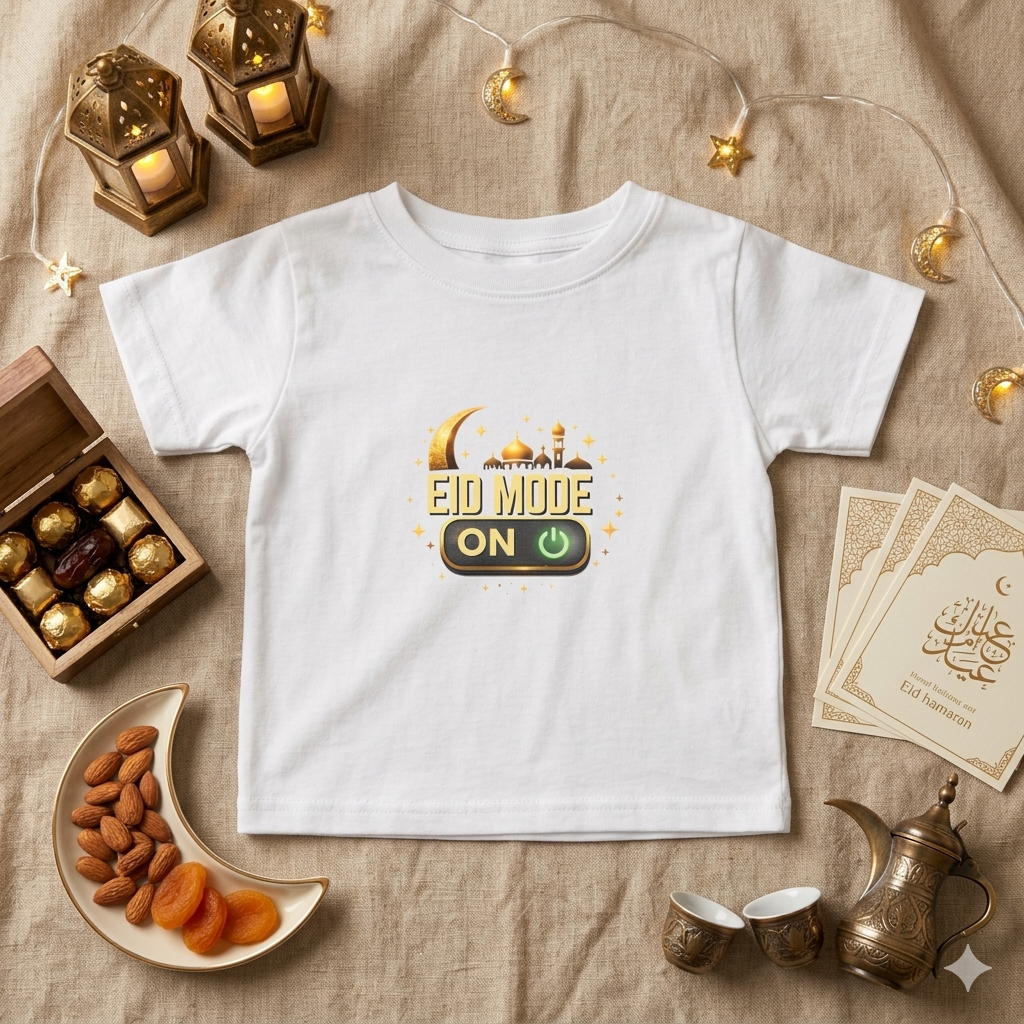 Infant Tee — "Eid Mode On" Baby Shirt (Muslim Holiday Newborn Gift)