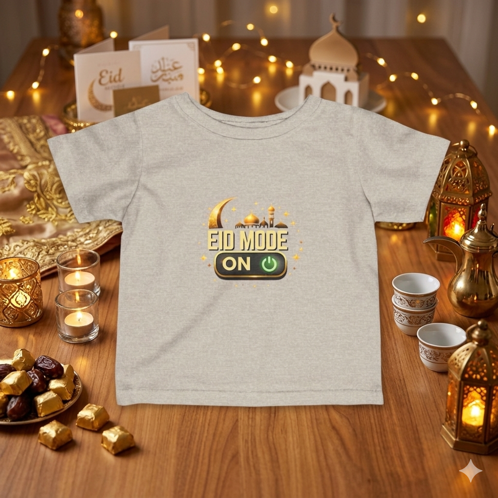 Infant Tee — "Eid Mode On" Baby Shirt (Muslim Holiday Newborn Gift)