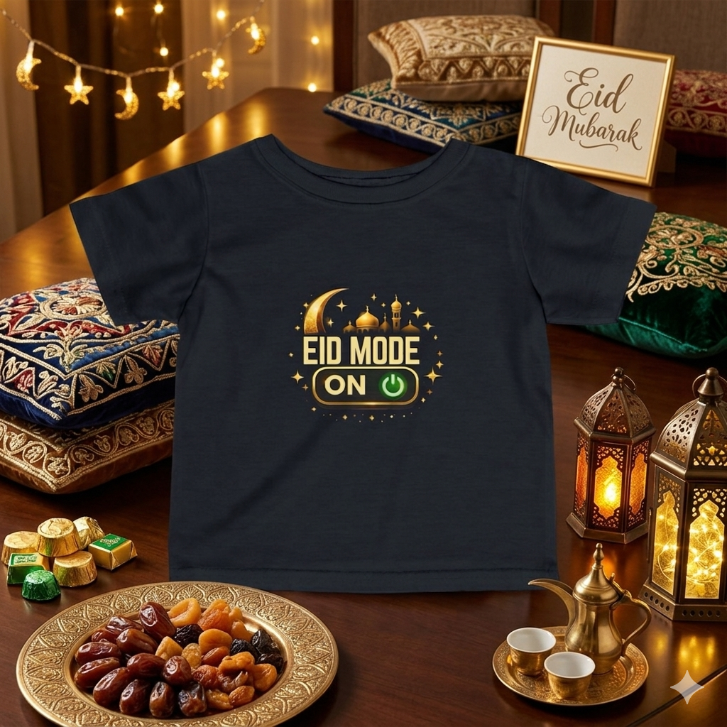 Infant Tee — "Eid Mode On" Baby Shirt (Muslim Holiday Newborn Gift)