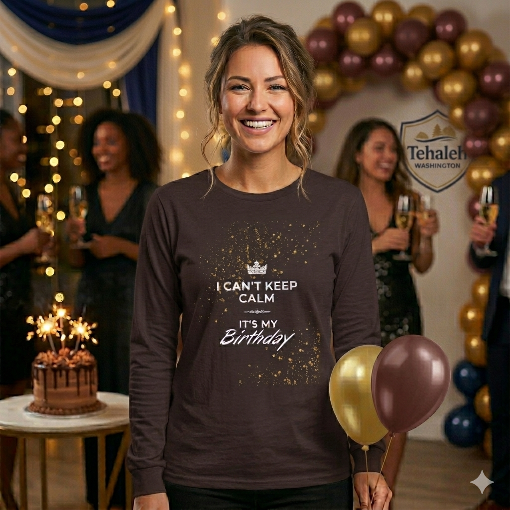Birthday Long Sleeve Tee — "I Can't Keep Calm It's My Birthday"