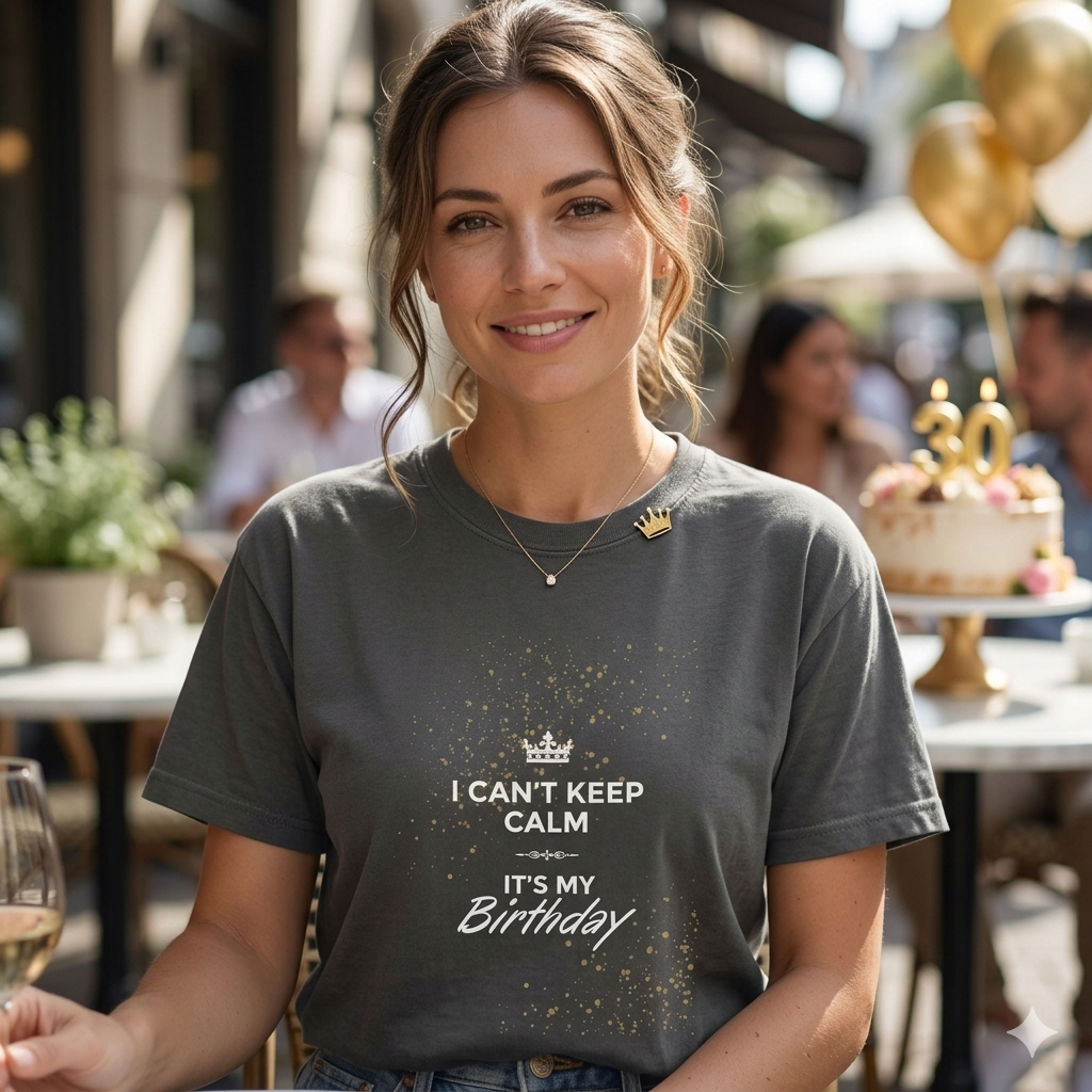 Birthday Tee — "I Can't Keep Calm It's My Birthday" Garment-Dyed T-Shirt