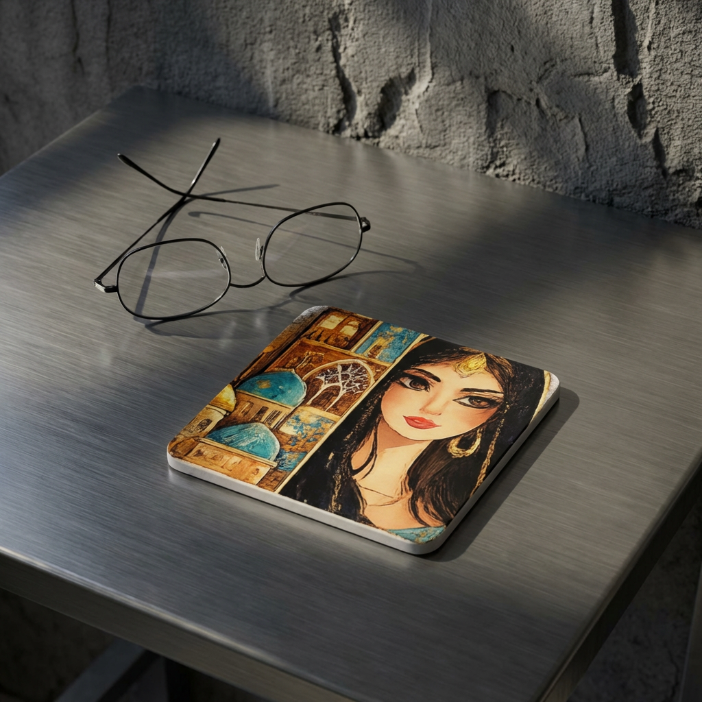 Cork Coaster Set — Middle Eastern Princess Art Drink Coasters (4-Pack)
