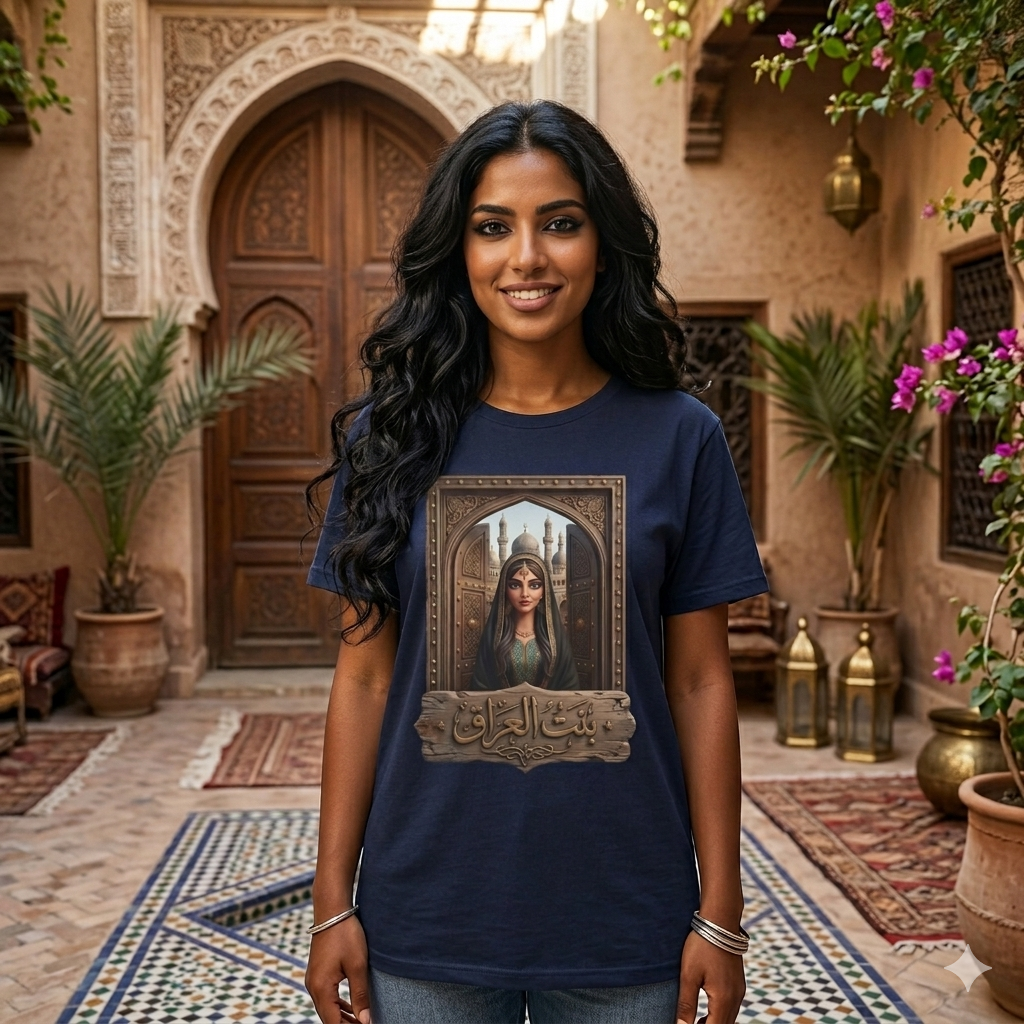 Arabian Princess Portrait T-Shirt — Arabic Calligraphy Design