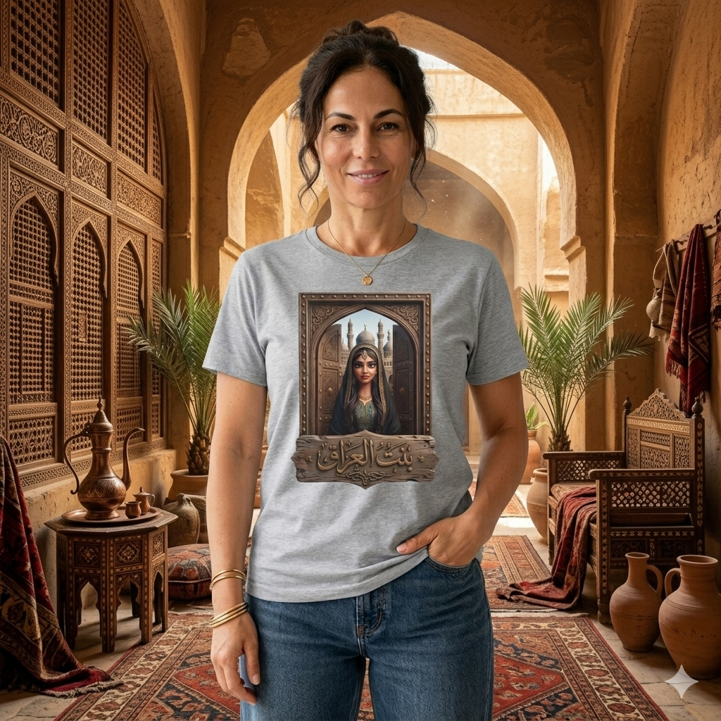 Arabian Princess Portrait T-Shirt — Arabic Calligraphy Design