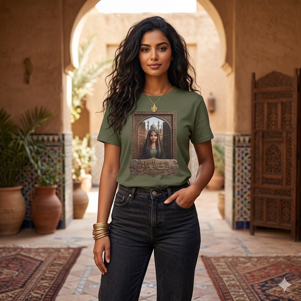 Arabian Princess Portrait T-Shirt — Arabic Calligraphy Design