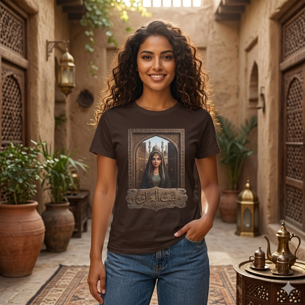 Arabian Princess Portrait T-Shirt — Arabic Calligraphy Design
