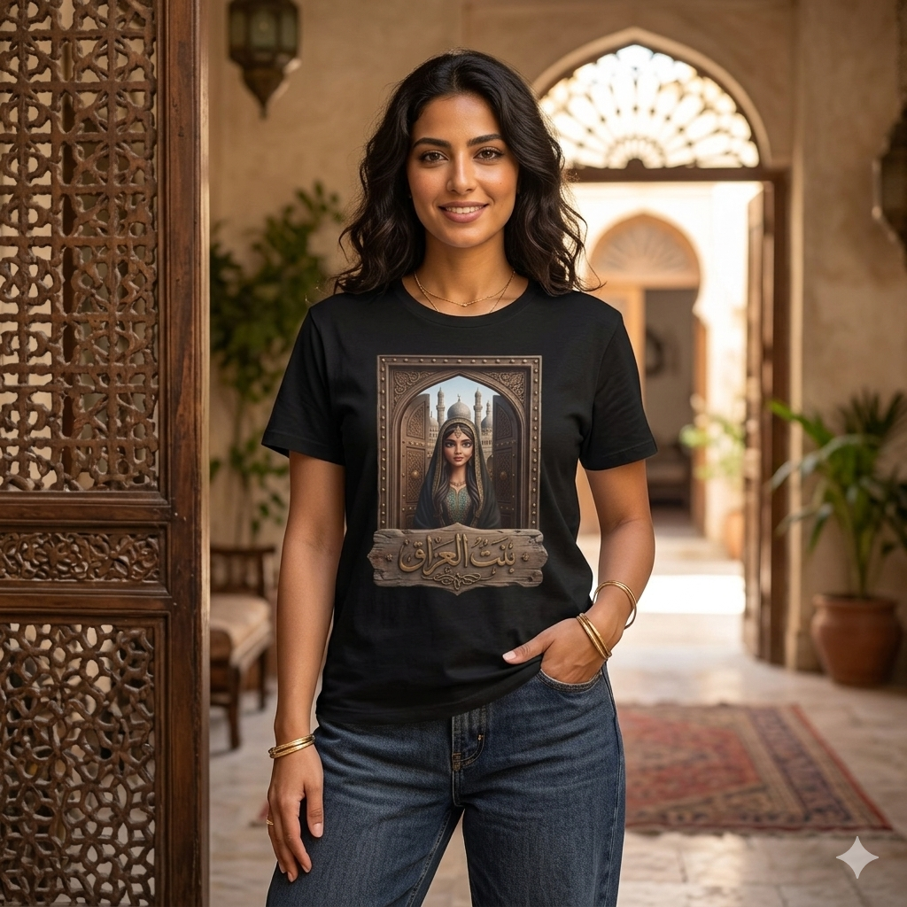 Arabian Princess Portrait T-Shirt — Arabic Calligraphy Design