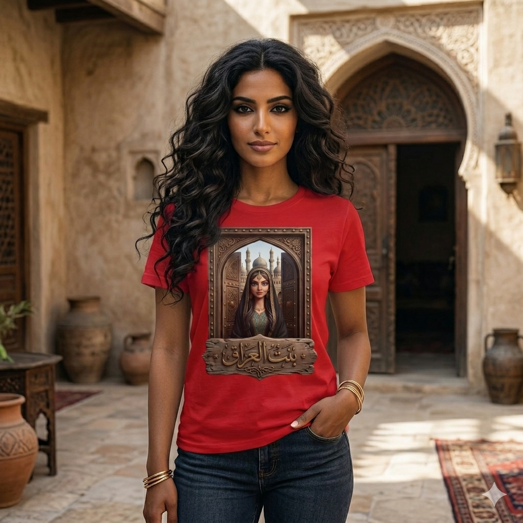 Arabian Princess Portrait T-Shirt — Arabic Calligraphy Design