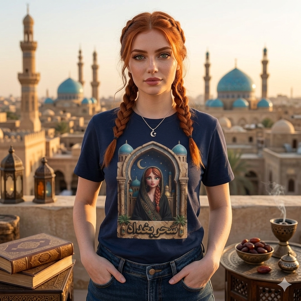 Arabic Princess Portrait T-Shirt — Middle Eastern Archway Art Tee