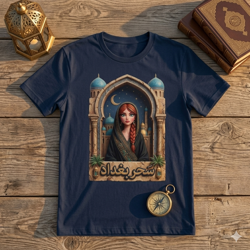 Arabic Princess Portrait T-Shirt — Middle Eastern Archway Art Tee