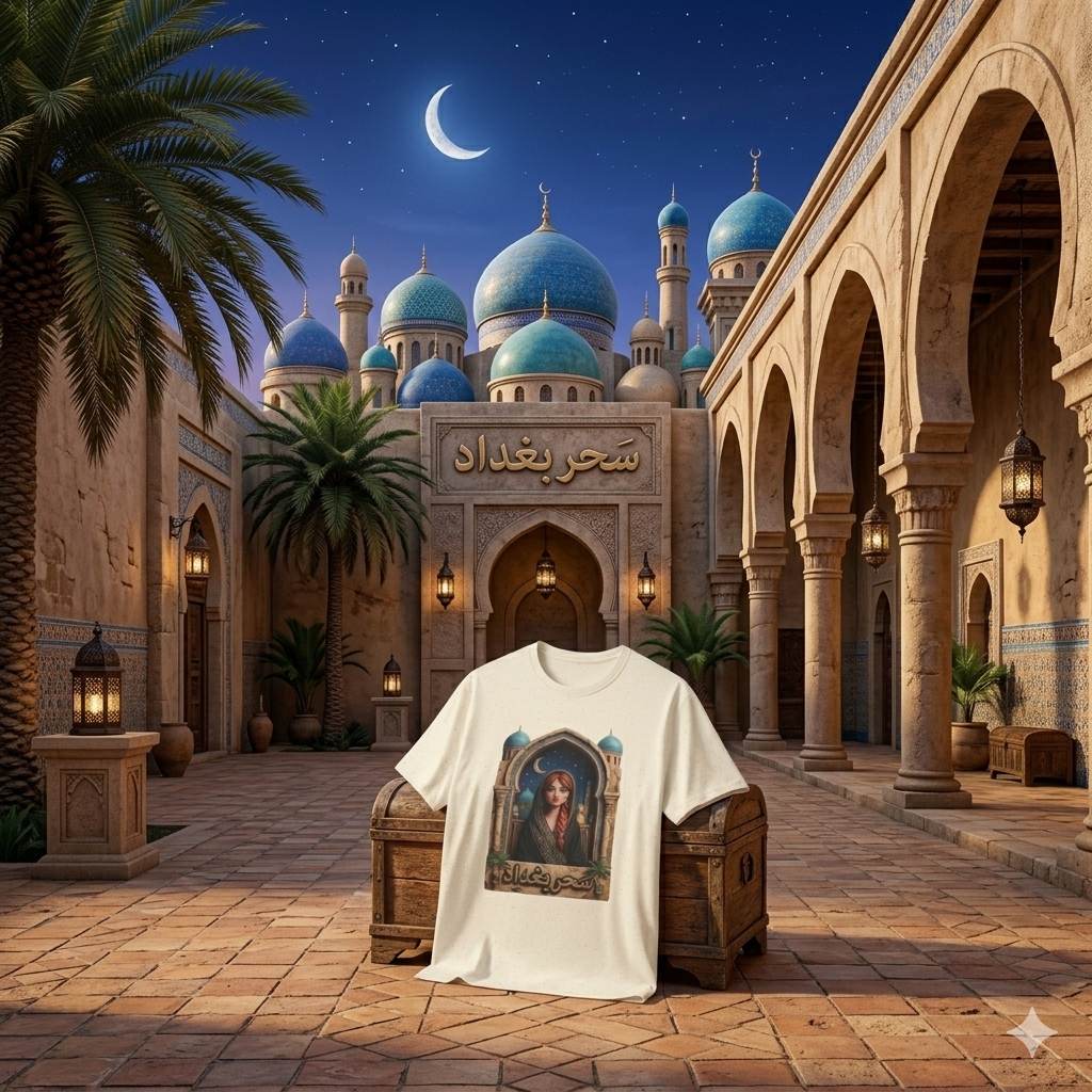 Arabic Princess Portrait T-Shirt — Middle Eastern Archway Art Tee