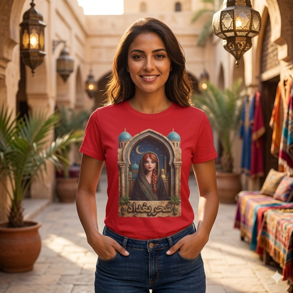 Arabic Princess Portrait T-Shirt — Middle Eastern Archway Art Tee