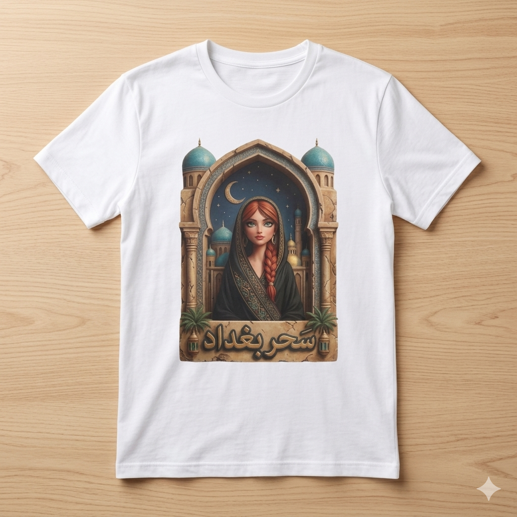 Arabic Princess Portrait T-Shirt — Middle Eastern Archway Art Tee