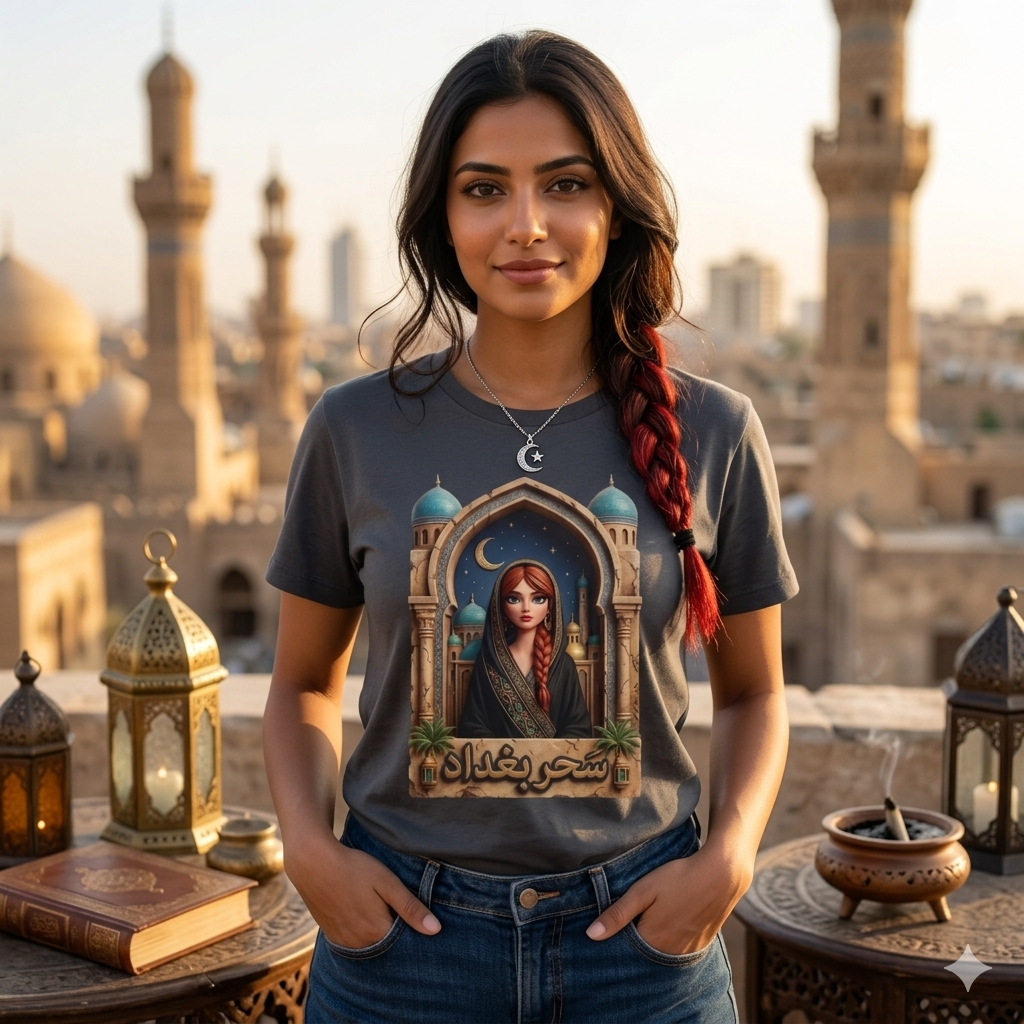 Arabic Princess Portrait T-Shirt — Middle Eastern Archway Art Tee