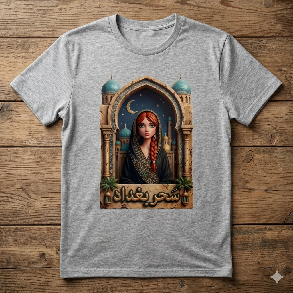 Arabic Princess Portrait T-Shirt — Middle Eastern Archway Art Tee
