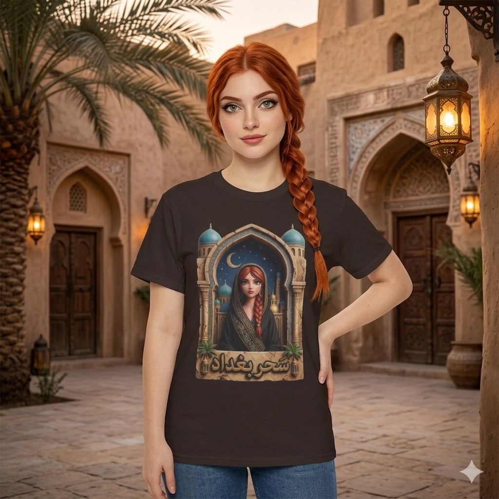 Arabic Princess Portrait T-Shirt — Middle Eastern Archway Art Tee