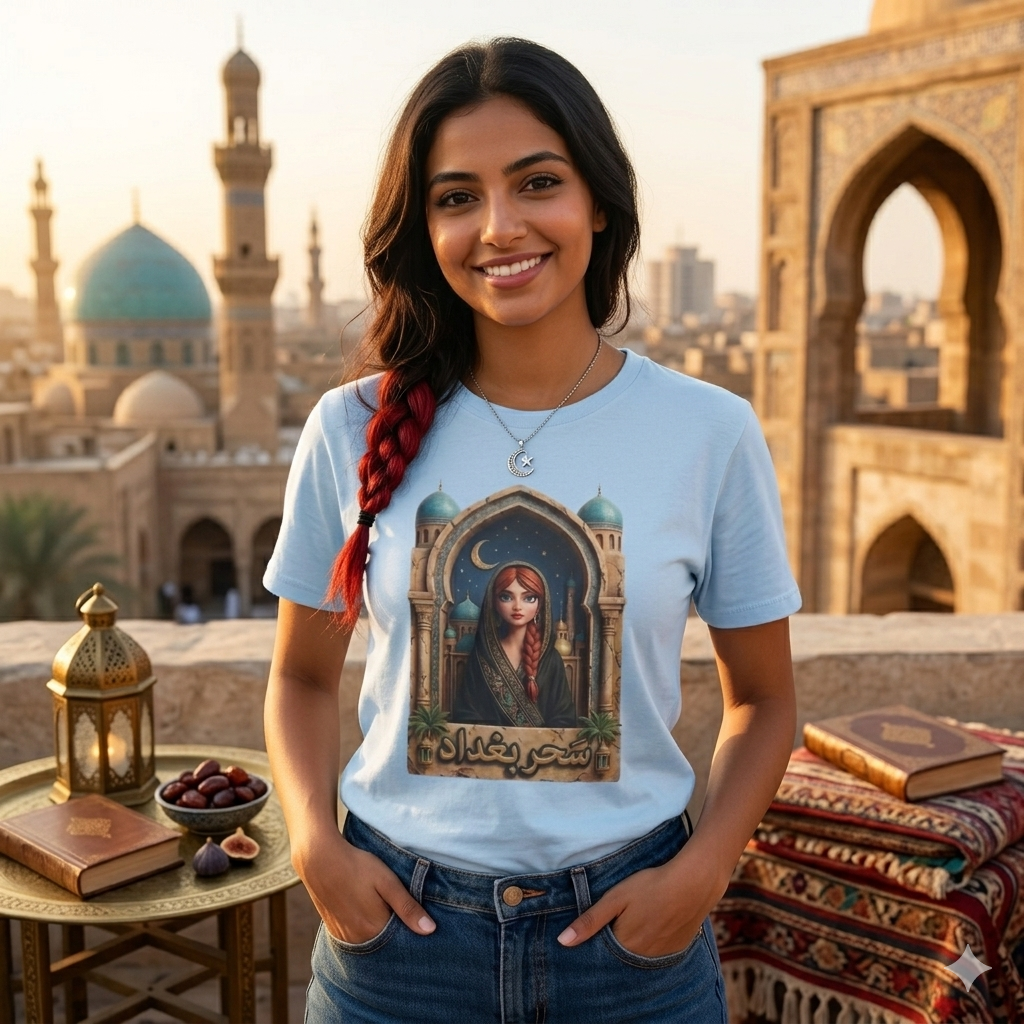 Arabic Princess Portrait T-Shirt — Middle Eastern Archway Art Tee