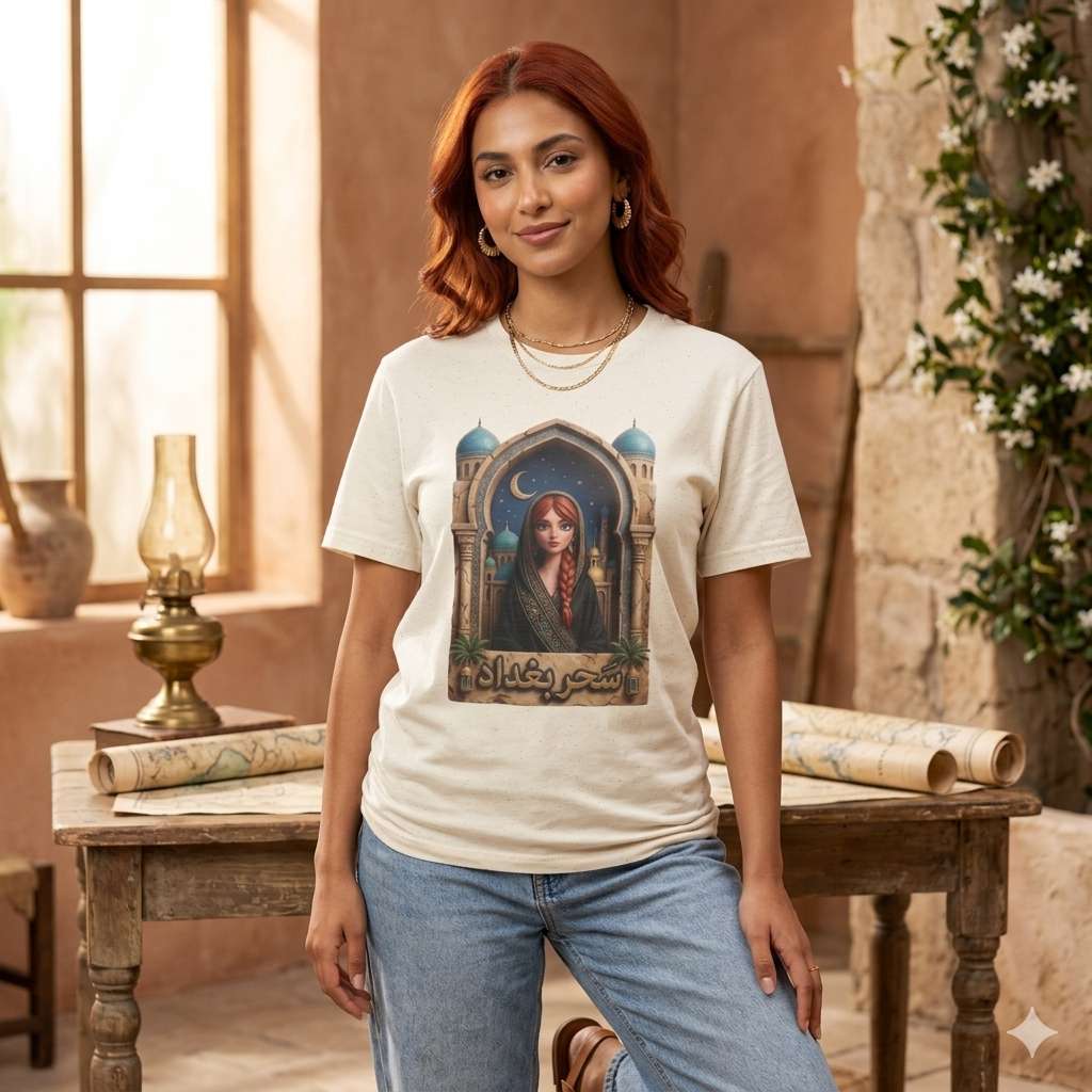 Arabic Princess Portrait T-Shirt — Middle Eastern Archway Art Tee