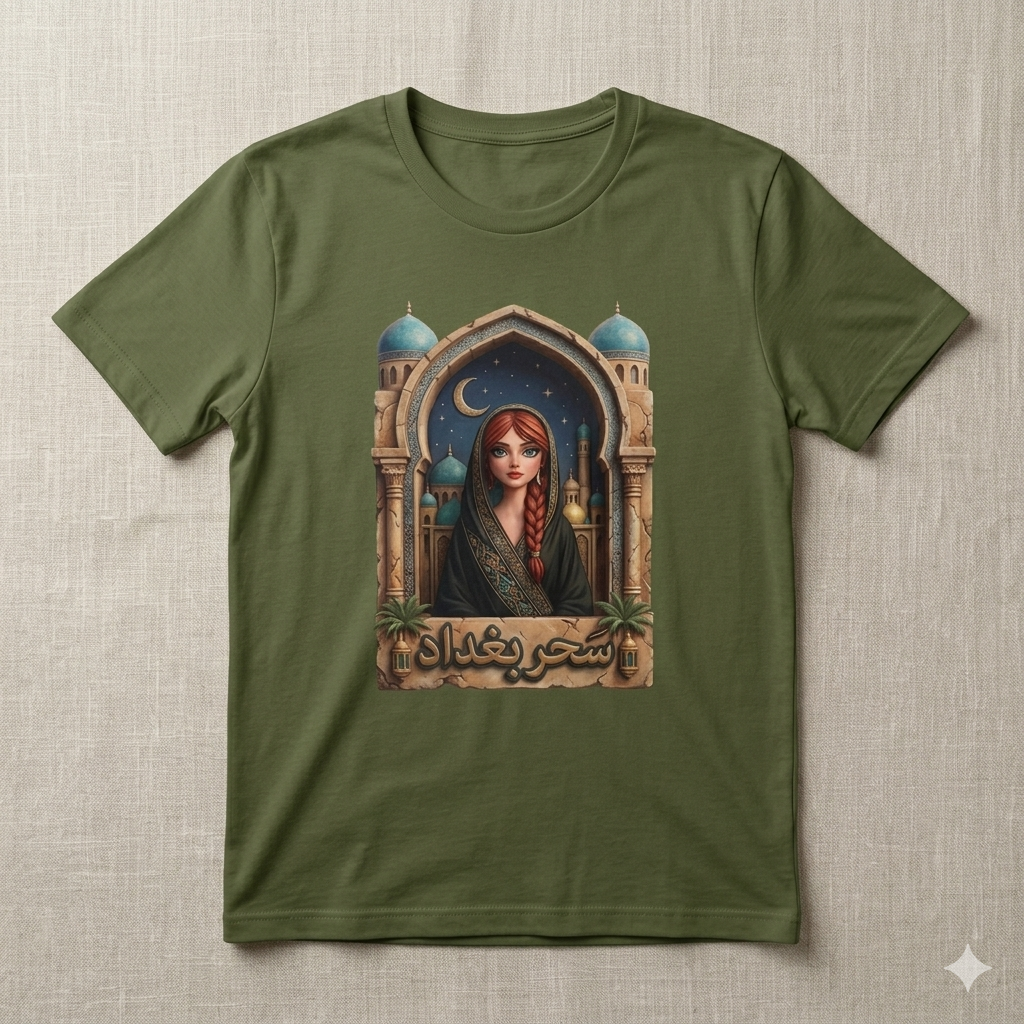 Arabic Princess Portrait T-Shirt — Middle Eastern Archway Art Tee