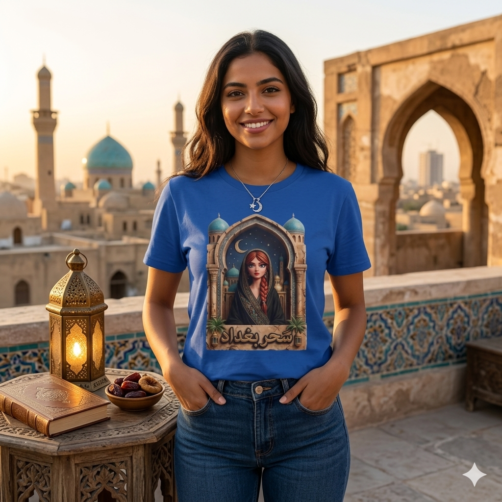 Arabic Princess Portrait T-Shirt — Middle Eastern Archway Art Tee