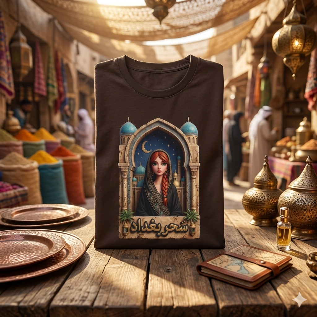Arabic Princess Portrait T-Shirt — Middle Eastern Archway Art Tee