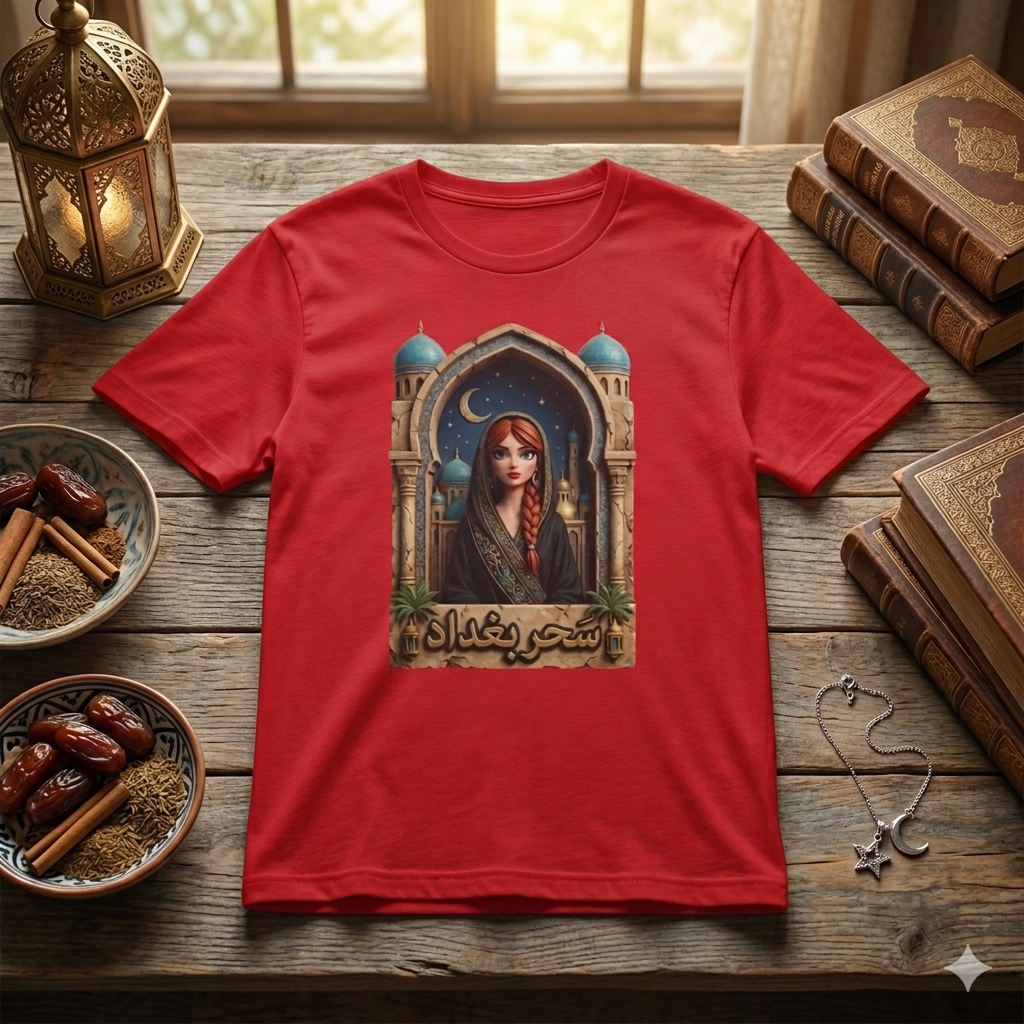 Arabic Princess Portrait T-Shirt — Middle Eastern Archway Art Tee